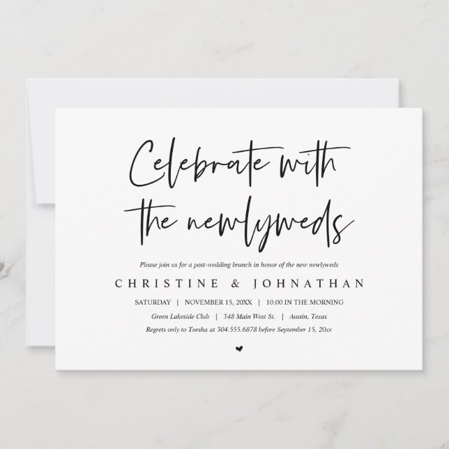 Brunch com recém-casados, convite para casamento p (Frente)
