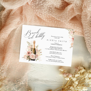 Brunch e Bubble Elegante Convite para Chá Moderno