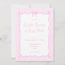 Brunch e Convite para Caça de Ovo, Páscoa Rosa Whi