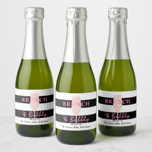 Brunch e Espumante Listra preta e branca   Rosa