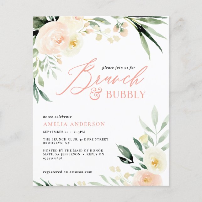 Brunch e verde borbulhante e cor d'água de pêssego (Frente)