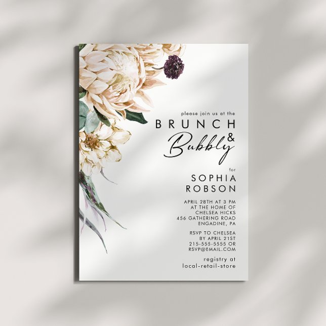 Brunch Floral Branco e Convite à Borracha (Criador carregado)