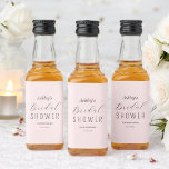 Brunch rosa-pino-pálido do chá de panela<br><div class="desc">Chá de panela Blush Pink Brunch Mini Bottle Labels com elegante script de tipografia. Mais produtos com esse design estão na coleção abaixo.</div>