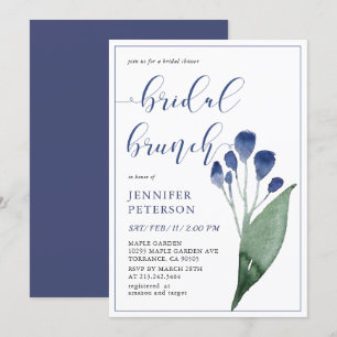 Brunei Rustic Blue Flower Convite