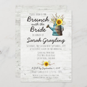 Brunei Sunflower & Rustic Wood Bridal Convite