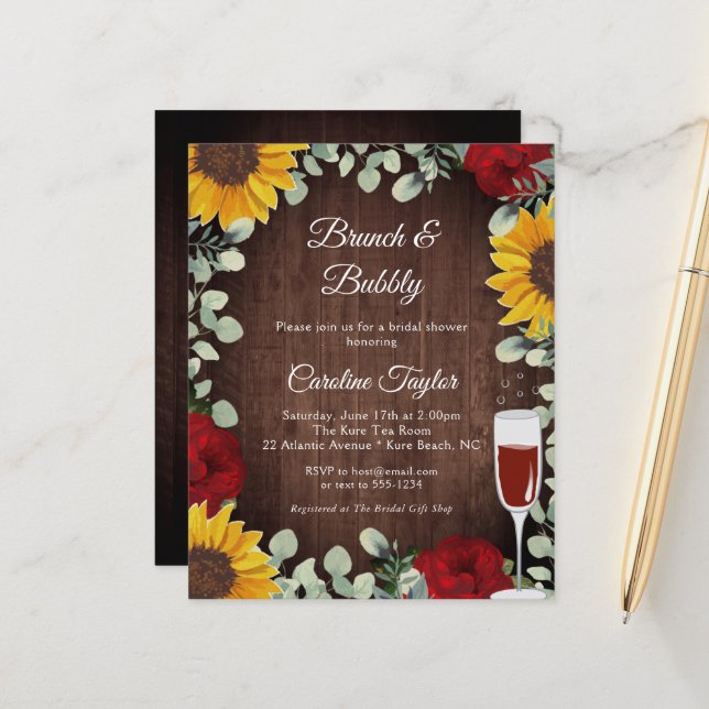 Bruneis Flores-de-sol Rosa Chá de panela de vinho (Frente/Verso In Situ)