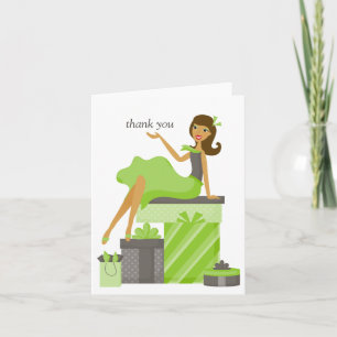 Brunette Bonito Girl Obrigado Notas