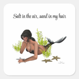 Brunette Mermaid com Autocolantes