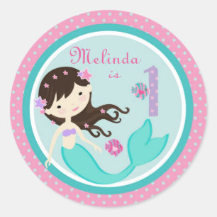 Brunette pequeno 1B da etiqueta da sereia