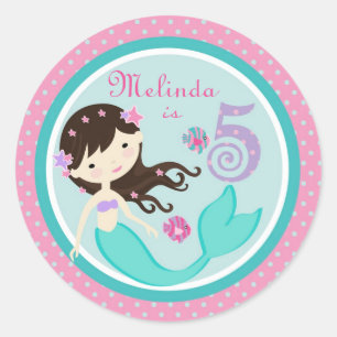 Brunette pequeno 5B da etiqueta da sereia