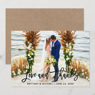 Brush Script  Obrigados de casamento Cartão Kraft