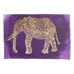 brushstroke tribal do roxo do elefante do ouro do