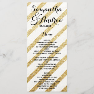 Brushstrokes modernas strips de ouro menu de casam