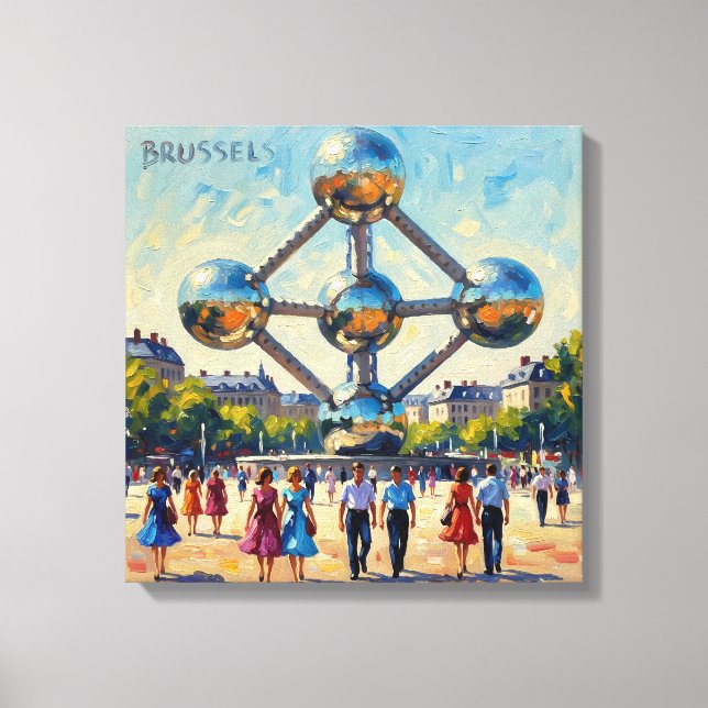 Brussels Atomium Iconic Monument Stretched Canvas (Frente)