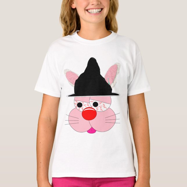 Bruxa Coelhinho Fofo de Halloween - Camiseta Gráfi (Frente)