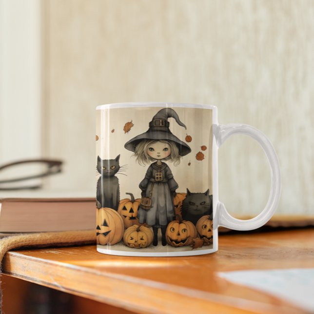 Bruxa de Halloween Bonita 15 Caneca (Cute Halloween Witch version 15 Mug
)