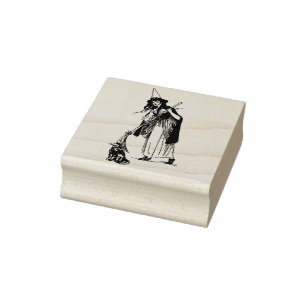 Bruxa de Halloween e Carimbo de Gato