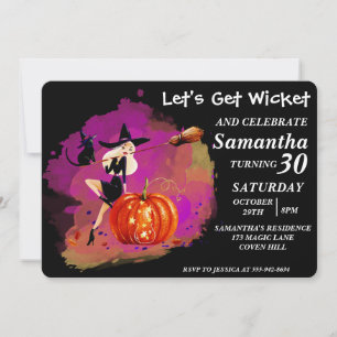 Bruxa de Halloween Sassy com Convite de Aniversári