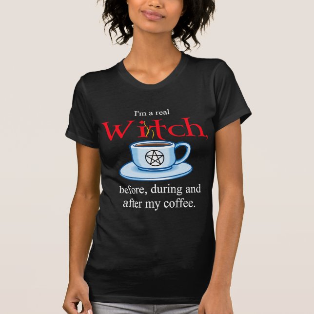 bruxa do café da camisa V (Frente)