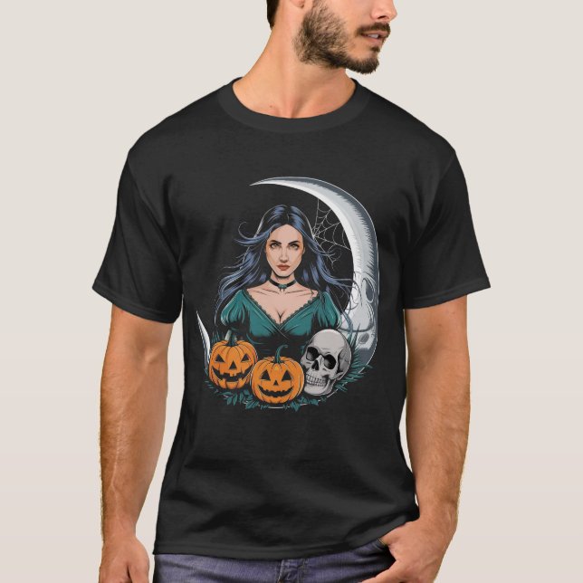 Bruxa do Halloween - Camisa T Realista (Frente)