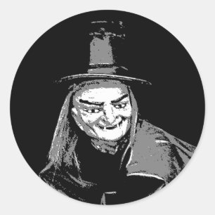 bruxa do Halloween no nome de etiqueta do adesivo