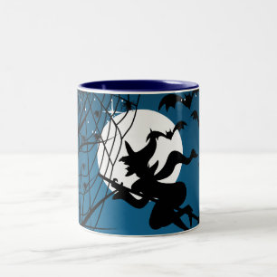 Bruxa e aranha na web caneca personalizada do Dia