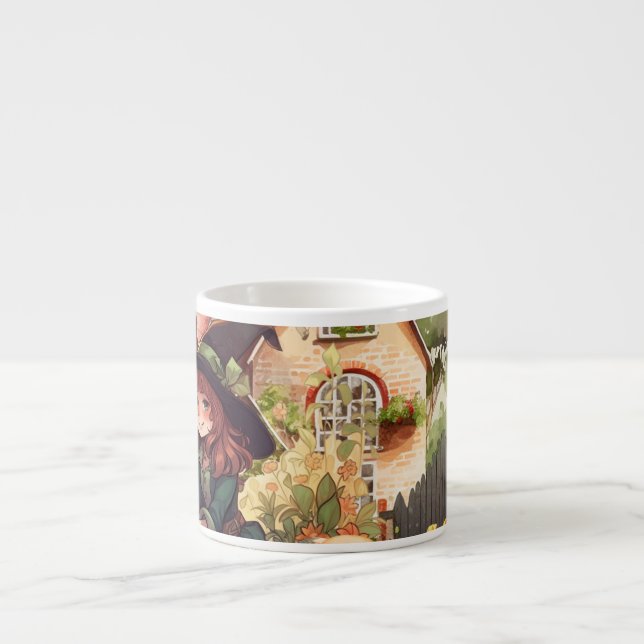 Bruxa e Raposa Fofos | Caneca de Espresso (Frente)