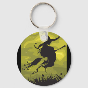 Bruxa em um chaveiro do Broomstick