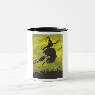 Bruxa Em Uma Caneca De Broomstick