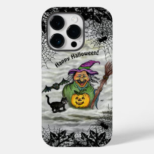 Bruxa, Gato, Bat e Pumpkin, Feliz Halloween!