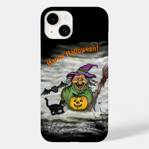 Bruxa, Gato, Bat e Pumpkin, Feliz Halloween!