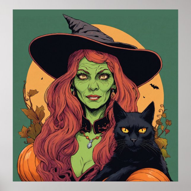 Bruxa - Impressão de Halloween (Frente)
