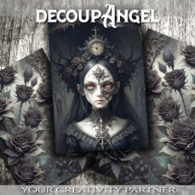 Bruxa Mística: Rosa - Decoupage -