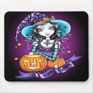 Bruxa Mousepad da abóbora de "Lisa" o Dia das