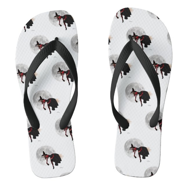 Bruxa Tipsy sobre Chinelos de vassoura voadores (Pé da cama)