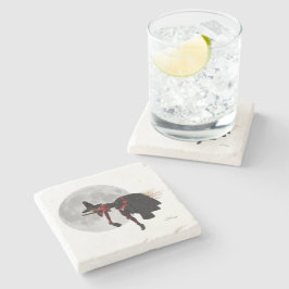 Bruxa Tipsy Sobre Porta copos De Pedra De Broom Vo