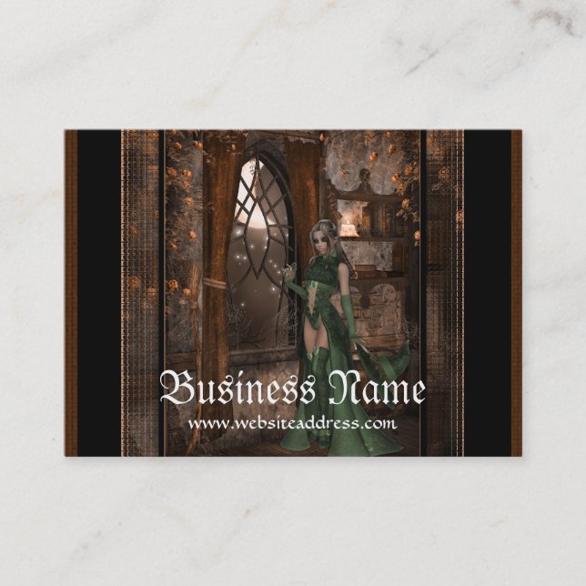 Bruxa Verde por Cartões de visitas de Fantasia (Frente)