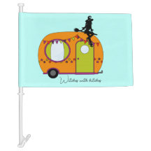 Bruxas com caravana de Halloween