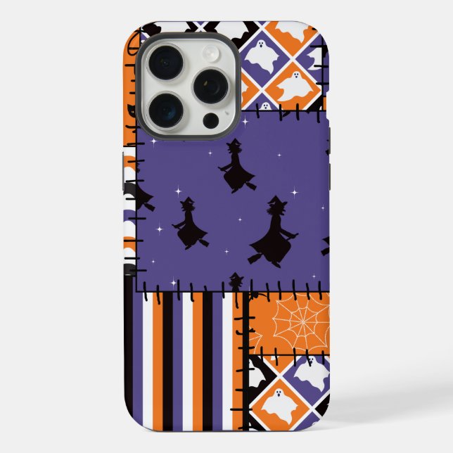 Bruxas Gatos de Patchwork de Halloween (Verso)