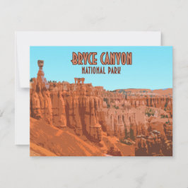 Bryce Canyon National Park Utah Cartão Flat Vintag
