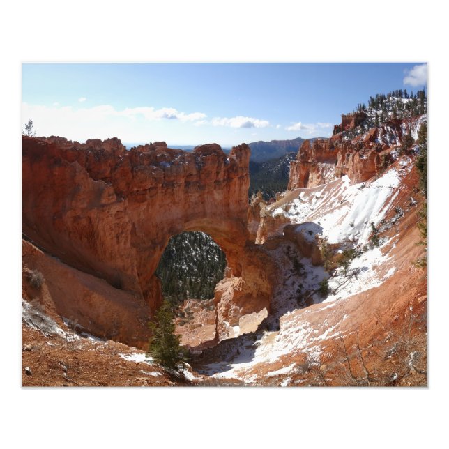 Bryce Canyon Natural Bridge Snowy Landscape Foto (Frente)