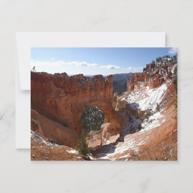 Bryce Canyon Natural Bridge Snowy Landscape Foto (Frente)