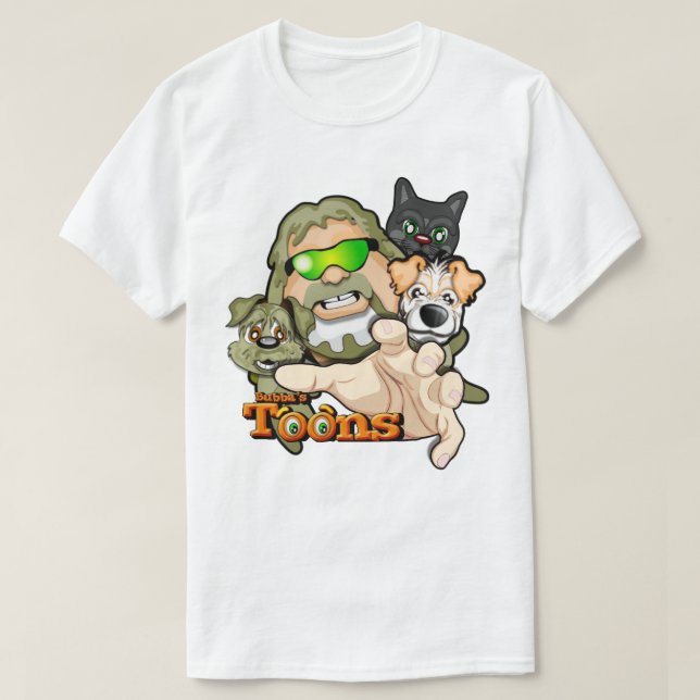 Bubba, Frodo, Nate e Simba, o T-Shirt Gato (Frente do Design)