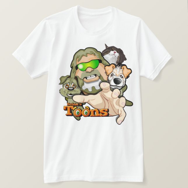 Bubba, Frodo, Nate e Simba, o T-Shirt Gato (Frente do Design)