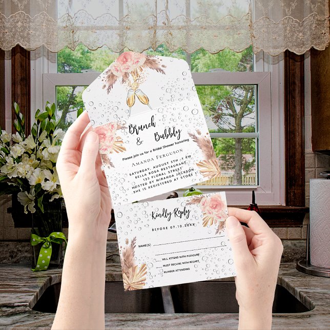 Bubble Brunch Chá de panela pampas grama RSVP (Criador carregado)