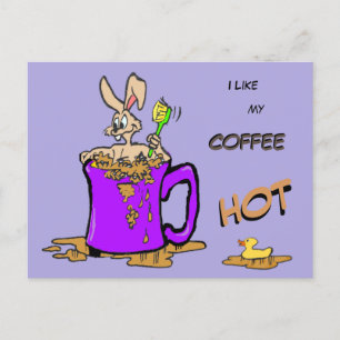 Bubbling Bunny Coffee Lover Cust. Cartão Postal