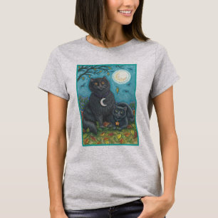 BUBO & PYEWACKET CAMISA PRETA DE GATO DE HALLOWEEN