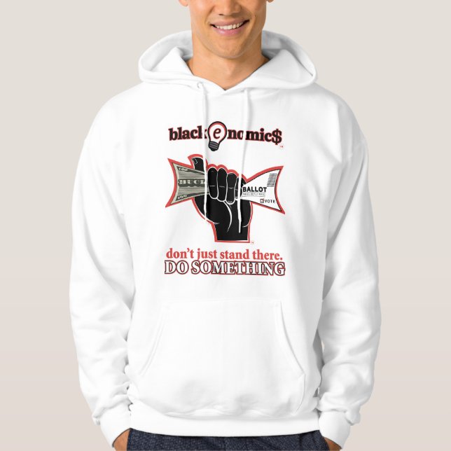 "Buck and Ballot" Capuz de Pullover Branco para Ho (Frente)