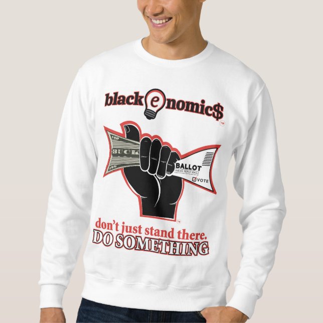"Buck and Ballot" Suéter Branco para Homens (Frente)