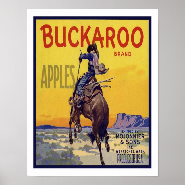 "Buckaroo" Fruta de Poster de Vintage (Frente)